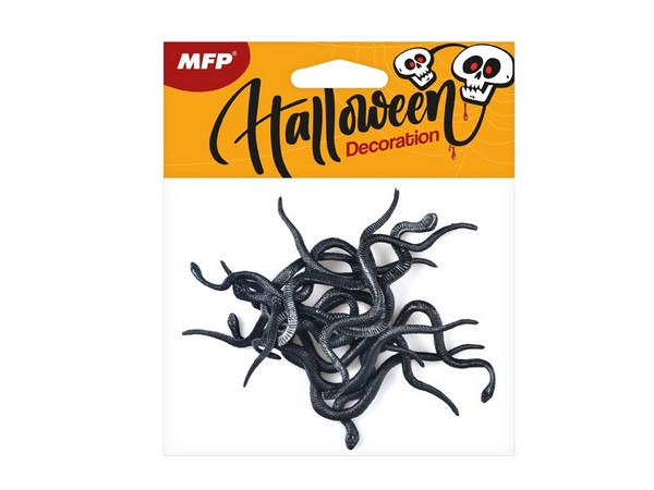 Wąż plastikowy 18cm czarny 12szt 1042555 MFP